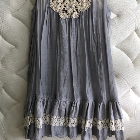 Blue Bird Purple/Grey Semi-Sheer Dress - Picture 3 of 4